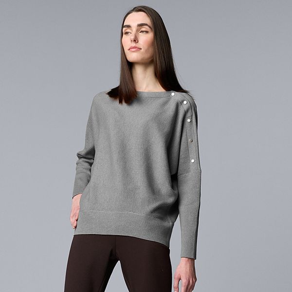 

Женский свитер с запахом Simply Vera Vera Wang, Dark Gray Fox Heather