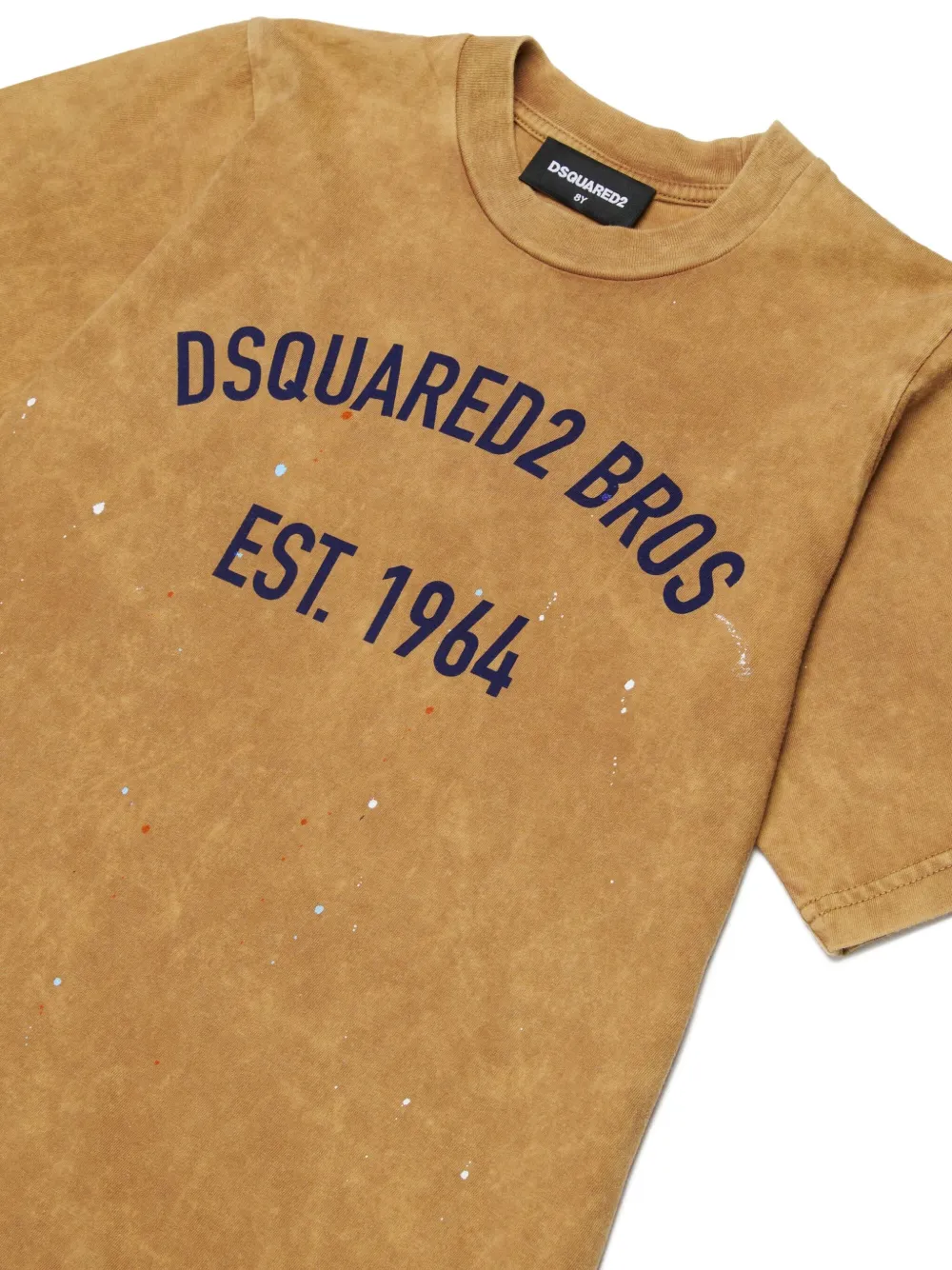 Футболка с круглым вырезом и логотипом Dsquared2 Kids, коричневый — фото 3