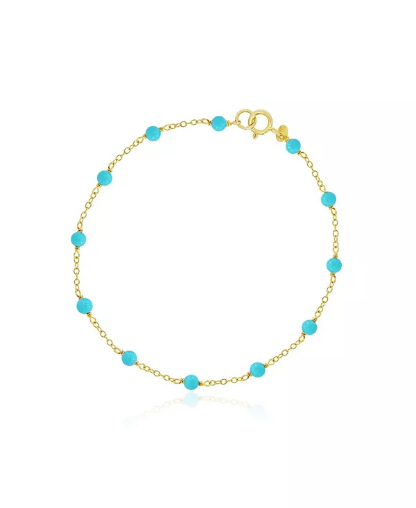 

Браслет-Цепочка с бирюзовыми бусинами, 14-каратное золото The Lovery, turquoise
