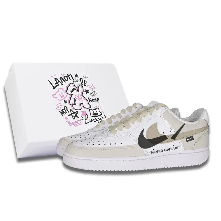 

Кроссовки для скейтборда Court Vision 1 женские низкие коричневый/белый Nike