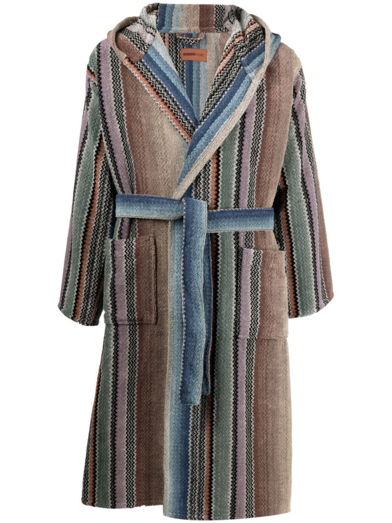 

Missoni Home халат Archie в вертикальную полоску с поясом, нейтральный цвет