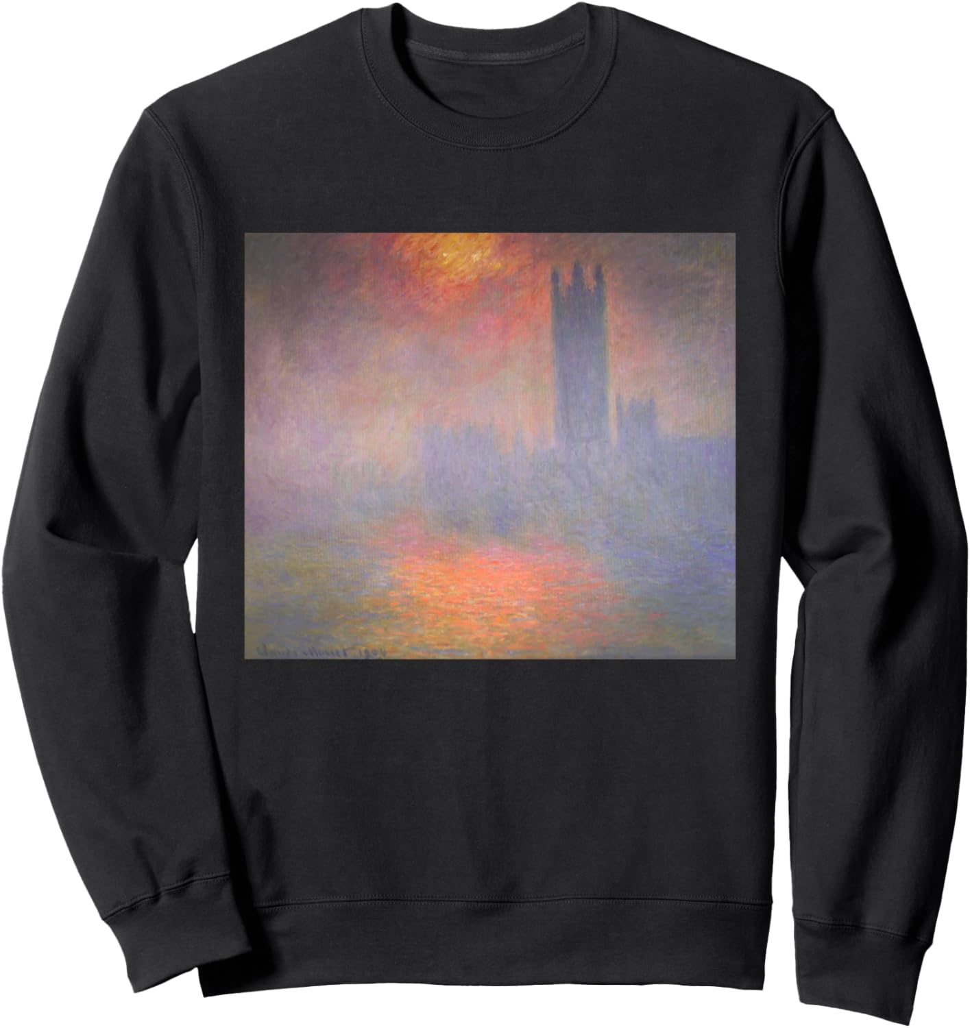 

Толстовка Monet London Capitol Sunshine Mist Amazing Painting Designs, черный