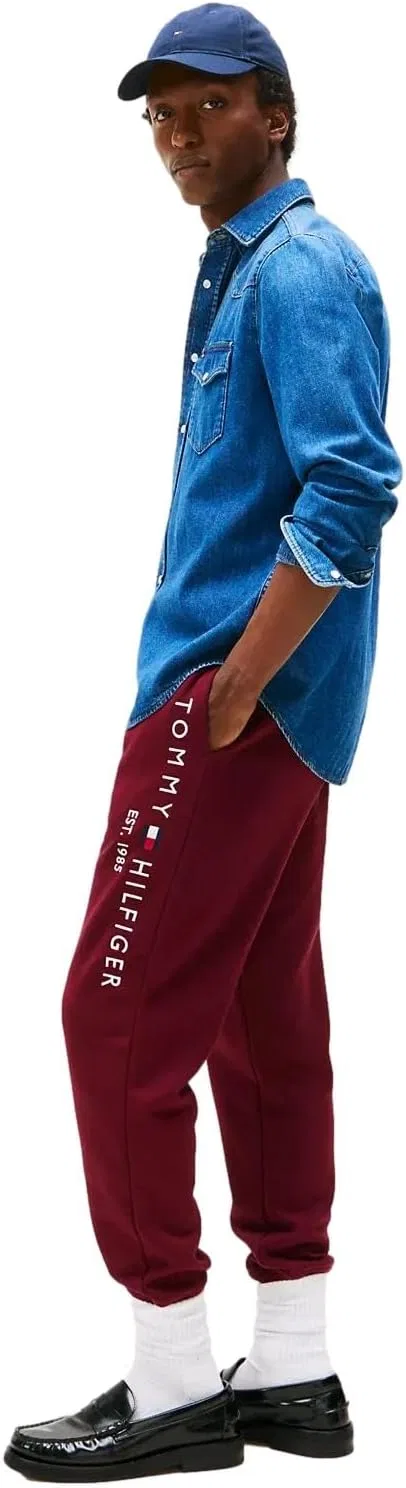 TOMMY HILFIGER Мужские логотипные джоггеры с карманами, Medium, P Navy — фото 3