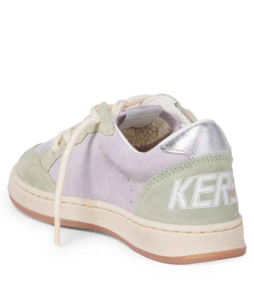 Замшевые кроссовки Ball Star Golden Goose Kids, зеленый — фото 2