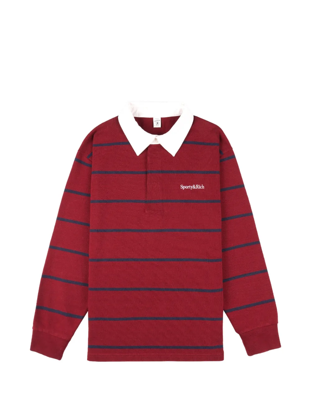 

Полосатая рубашка поло с длинными рукавами Sporty & Rich, красный