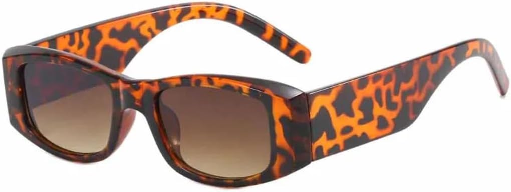 

Ретро-солнцезащитные очки неправильной формы для женщин и мужчин, модные очки в маленькой оправе, трендовые очки с защитой от УФ-излучения UV400 VVTWSSW, Leopard Brown