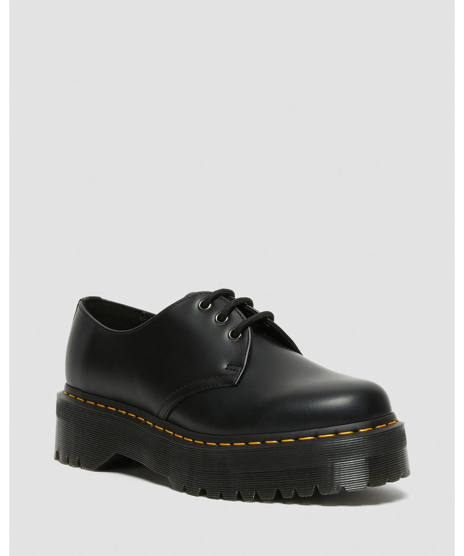 Унисекс туфли Dr. Martens 1461 QUAD 3 с высоким каблуком чёрные