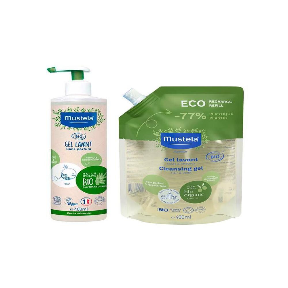 

Гель для душа Mustela, 400 мл + Шампунь Mustela, 400 мл