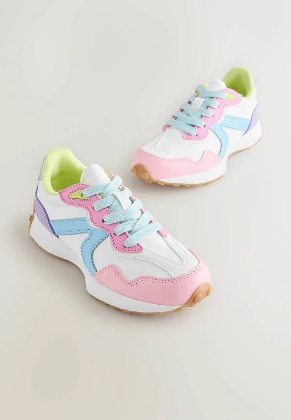 Кроссовки для повседневной носки на шнуровке стандартного кроя Next, Pastel Colourblock — фото 2