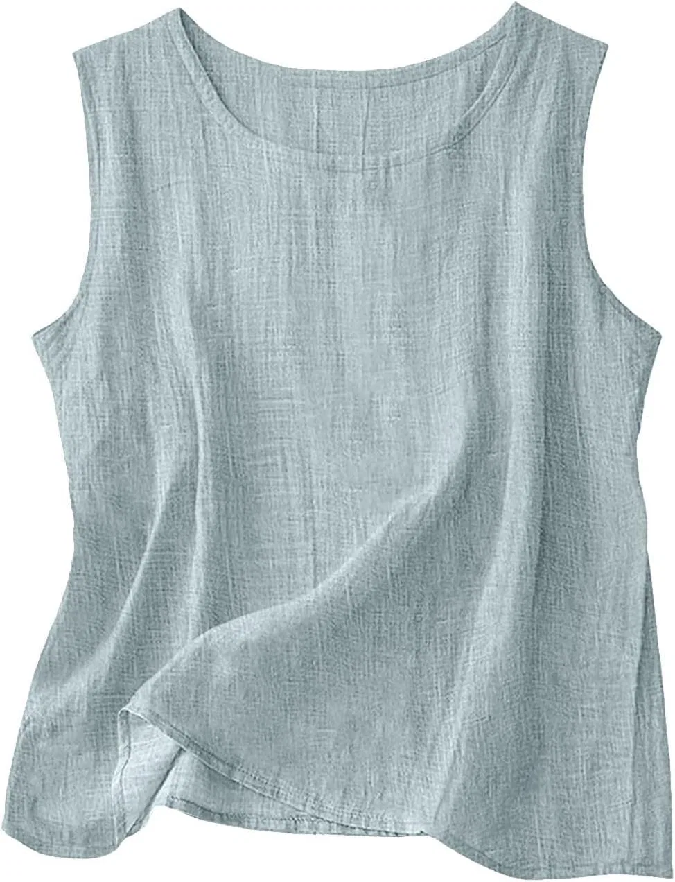 Льняная майка женская, Light Blue
