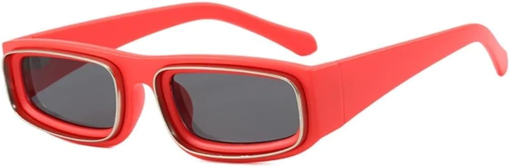 

Солнцезащитные очки для мужчин и женщин - защита UV400 - леопардовый принт, маленькая оправа, цветные линзы, для занятий спортом на открытом воздухе и вождения DSVIGF, Red Black