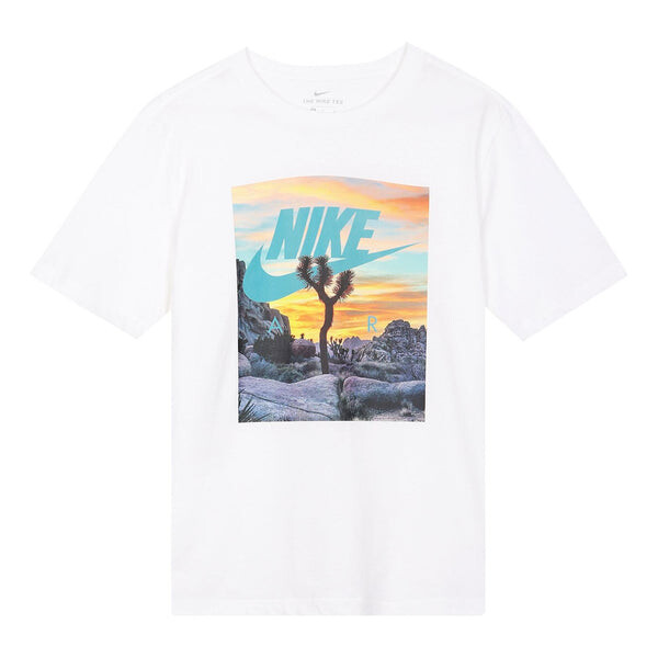 

Футболка sportswear printing pattern round neck short sleeve white Nike, белый