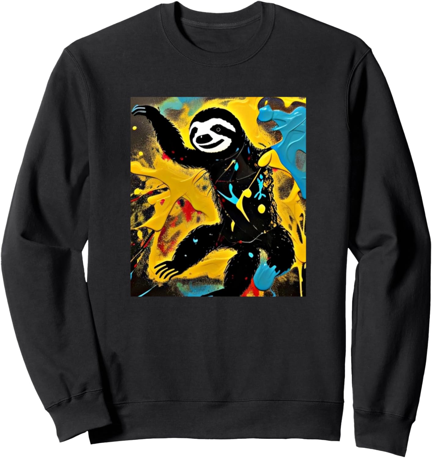 

Силуэт ленивца. Красочное выражение. Искусство. Толстовка с изображением ленивца Sloths - Art Men Women Kids Boys Girls Gift, черный