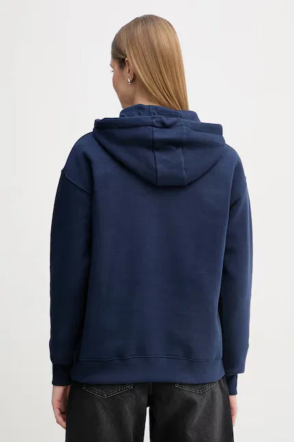 Худи женское свободное DHM U.S. Polo Assn., синий — фото 3