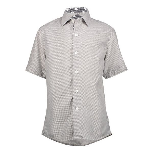 

Мальчиковая рубашка slim fit в микро-гусиную лапку Elie Balleh, Black