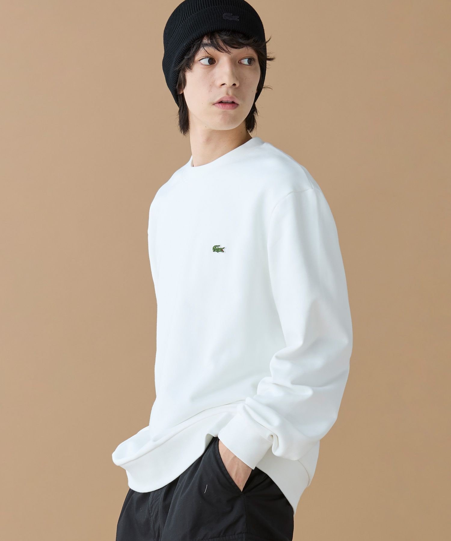 Обычная толстовка с круглым вырезом LACOSTE, White — фото 4