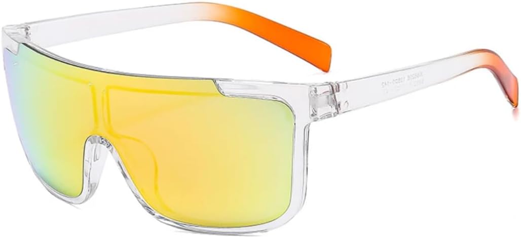 

Роскошные популярные квадратные женские солнцезащитные очки в стиле панк для мужчин, для активного отдыха, спорта, велоспорта, защита от УФ-излучения UV400 TVTBBVV, Clear Orange Red