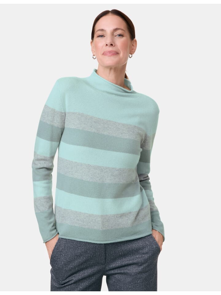 

Пуловер Gerry Weber Langarm Rundhals, цвет mint/hazy mint stripes
