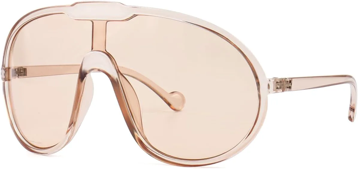 

Модные солнцезащитные очки большого размера для женщин и мужчин, стильные солнцезащитные очки-авиаторы с защитой от УФ-излучения UV400 Laurinny, Champagne