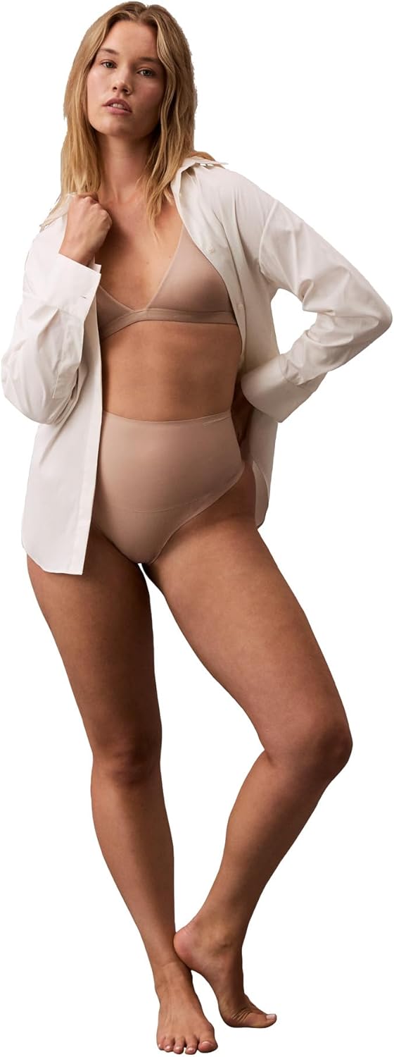 Утягивающие трусики-стринги Calvin Klein Women's Shapewear Second Skin с высокой талией, Cedar — фото 2