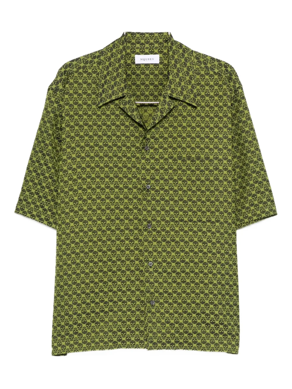 

Гавайская рубашка с узором из черепов Alexander Mcqueen, зеленый