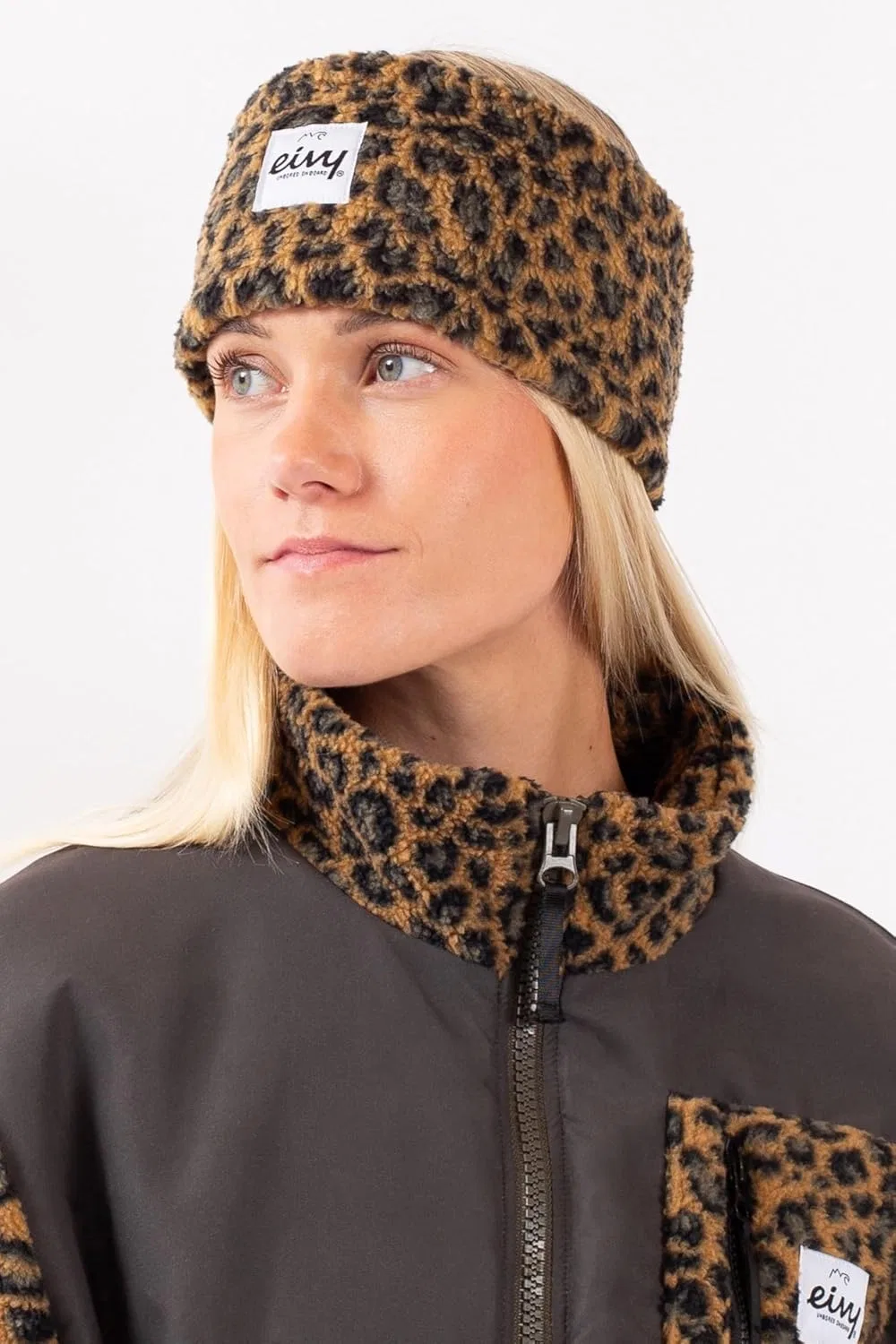 Женская повязка на голову EIVY Throwback Sherpa Leopard Eivy, Leopard — фото 3