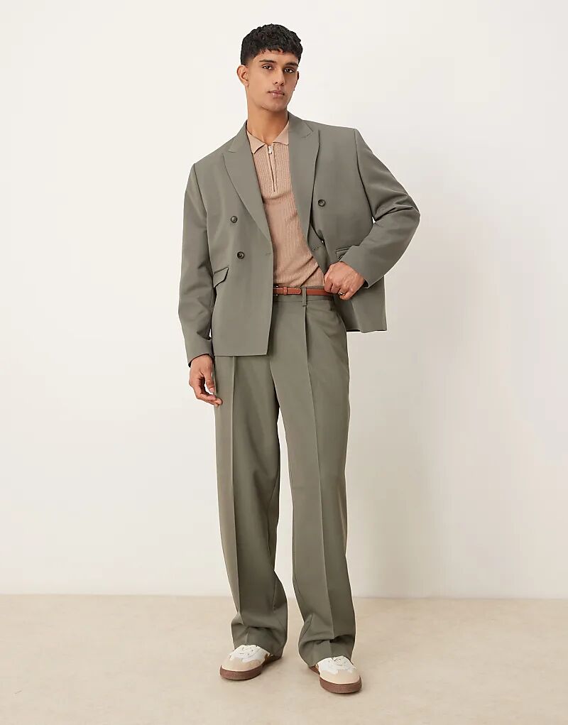

Широкие брюки ASOS DESIGN зеленого цвета