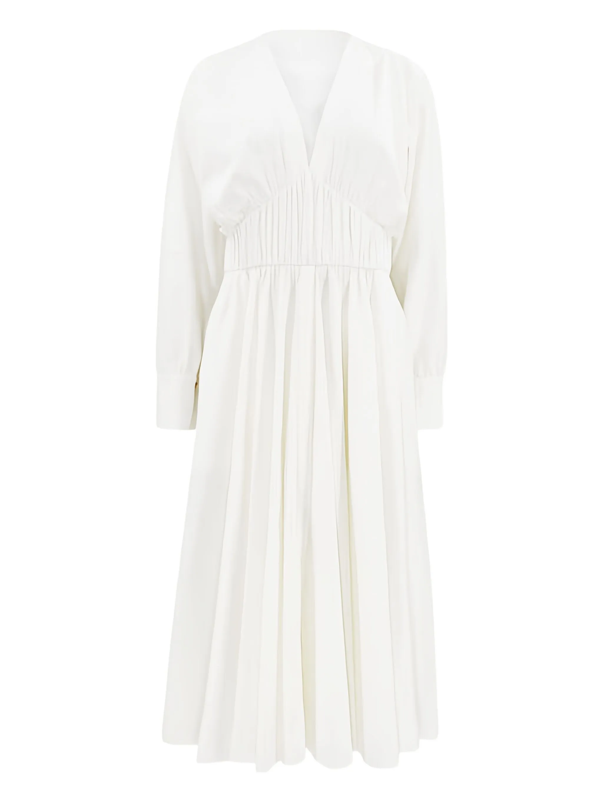 

Платье миди Viro с V-образным вырезом и сборками Alexis, белый