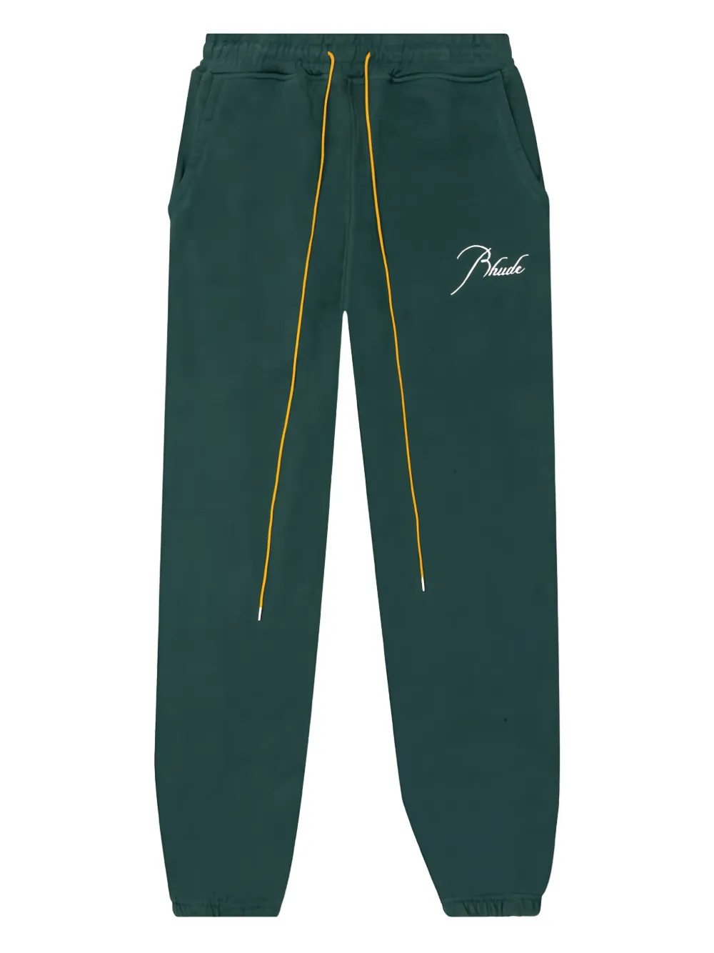 

Махровые спортивные брюки с вышивкой и завязками RHUDE, зеленый