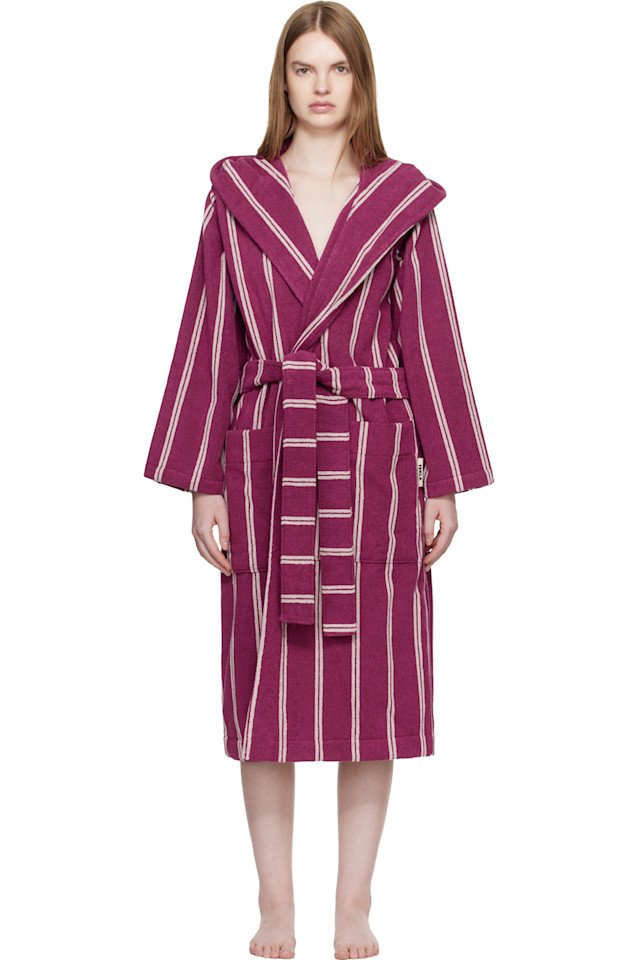 

Tekla Фиолетовый махровый халат с капюшоном