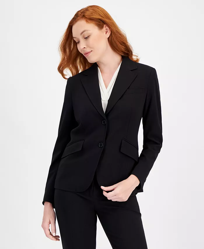 

Двухпуговичный блейзер с би-стретч Anne Klein, черный