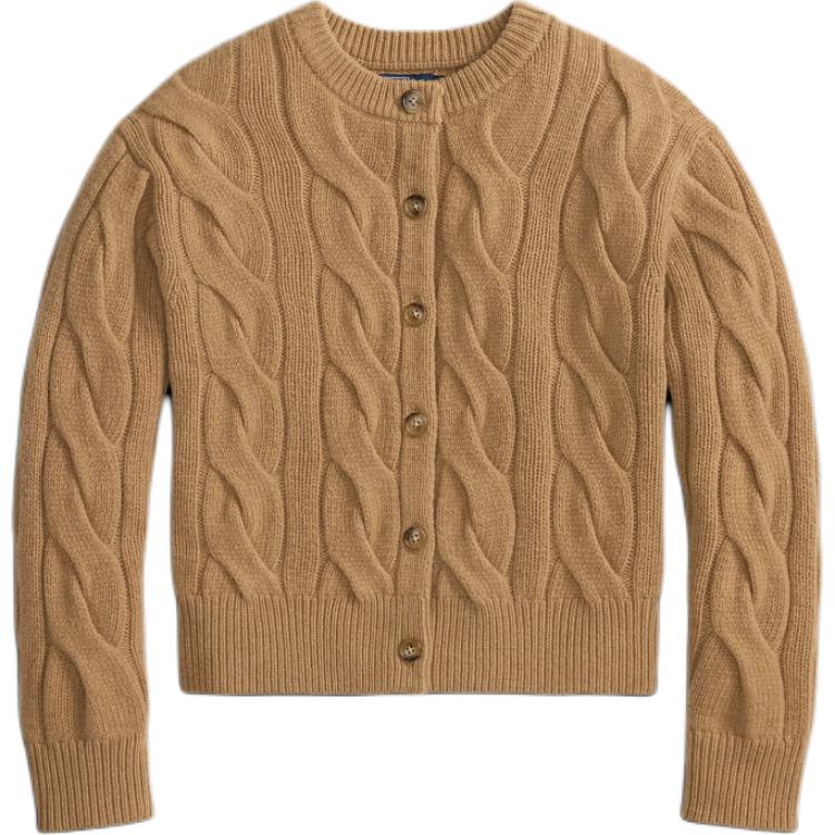 

Кардиган с узором "косичка" Polo Ralph Lauren, коричневый