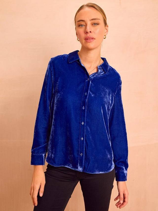 

Бархатная рубашка с длинными рукавами Aspiga, Azure Blue