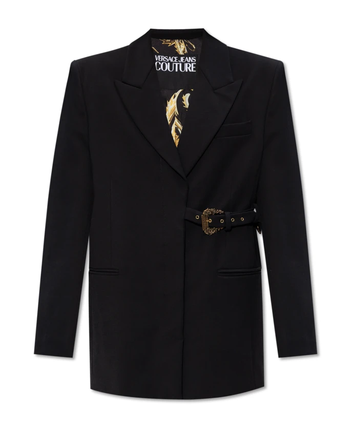 

Блейзер с поясом Versace Jeans Couture, черный