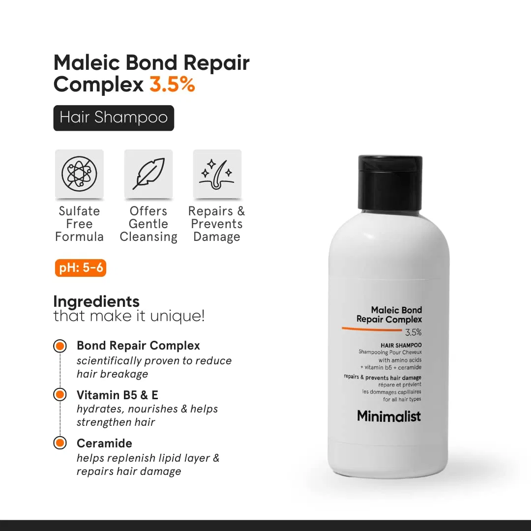 Шампунь для восстановления поврежденных волос «Maleic Bond Repair Complex 3.5%» от Minimalist — фото 2
