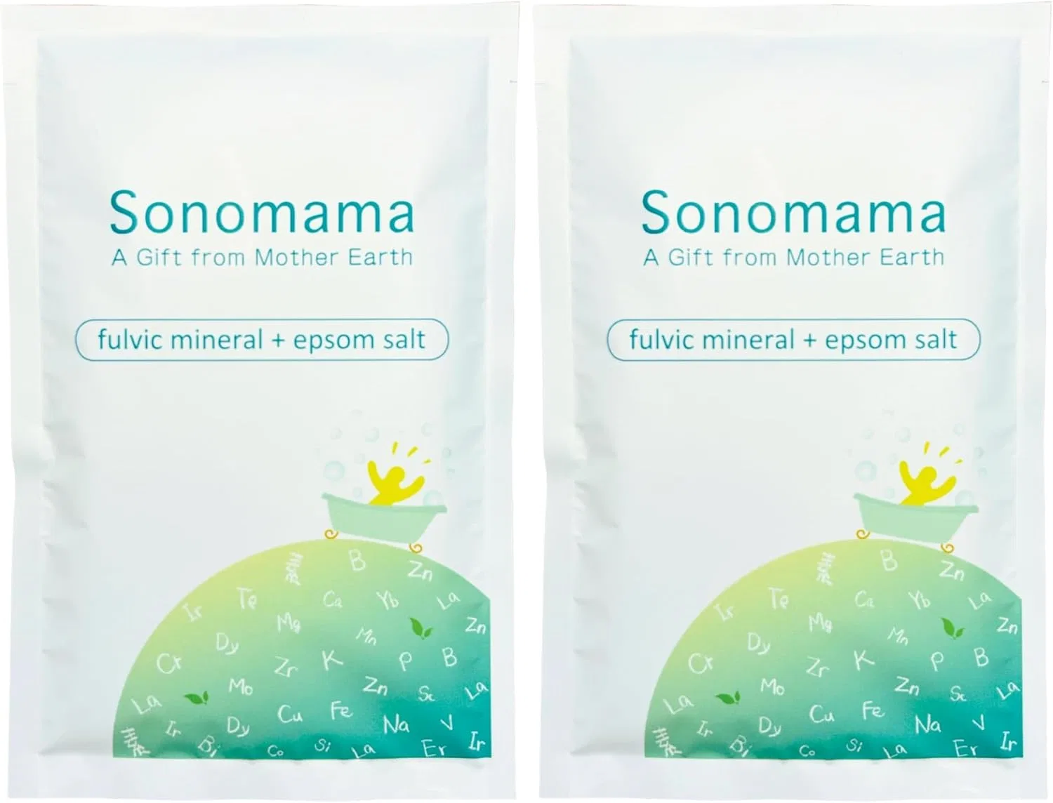 Соль для ванн Mineral Epsom Salt с фульвовой кислотой, увлажняющая, 3.5 oz (100 г), серебристый Sonomama