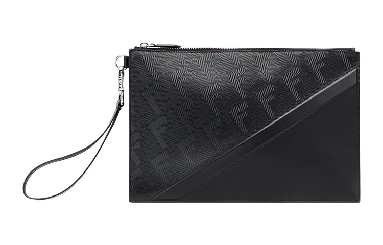 

Кожаная клатч FENDI мужская черная