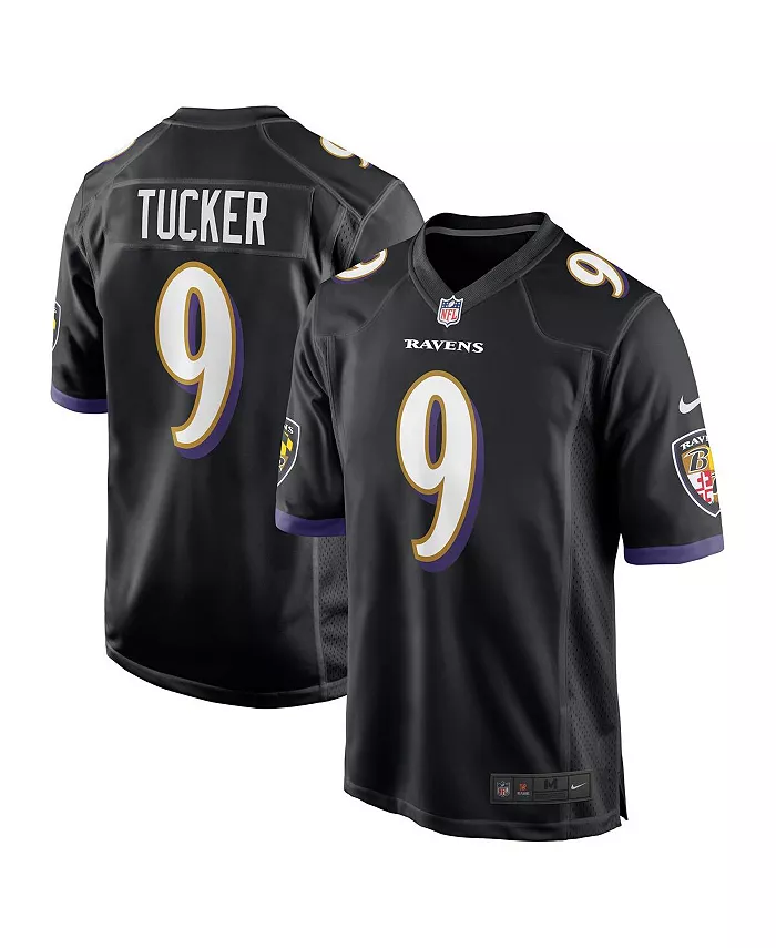 

Мужская игровая футболка Justin Tucker Baltimore Ravens Nike, черный