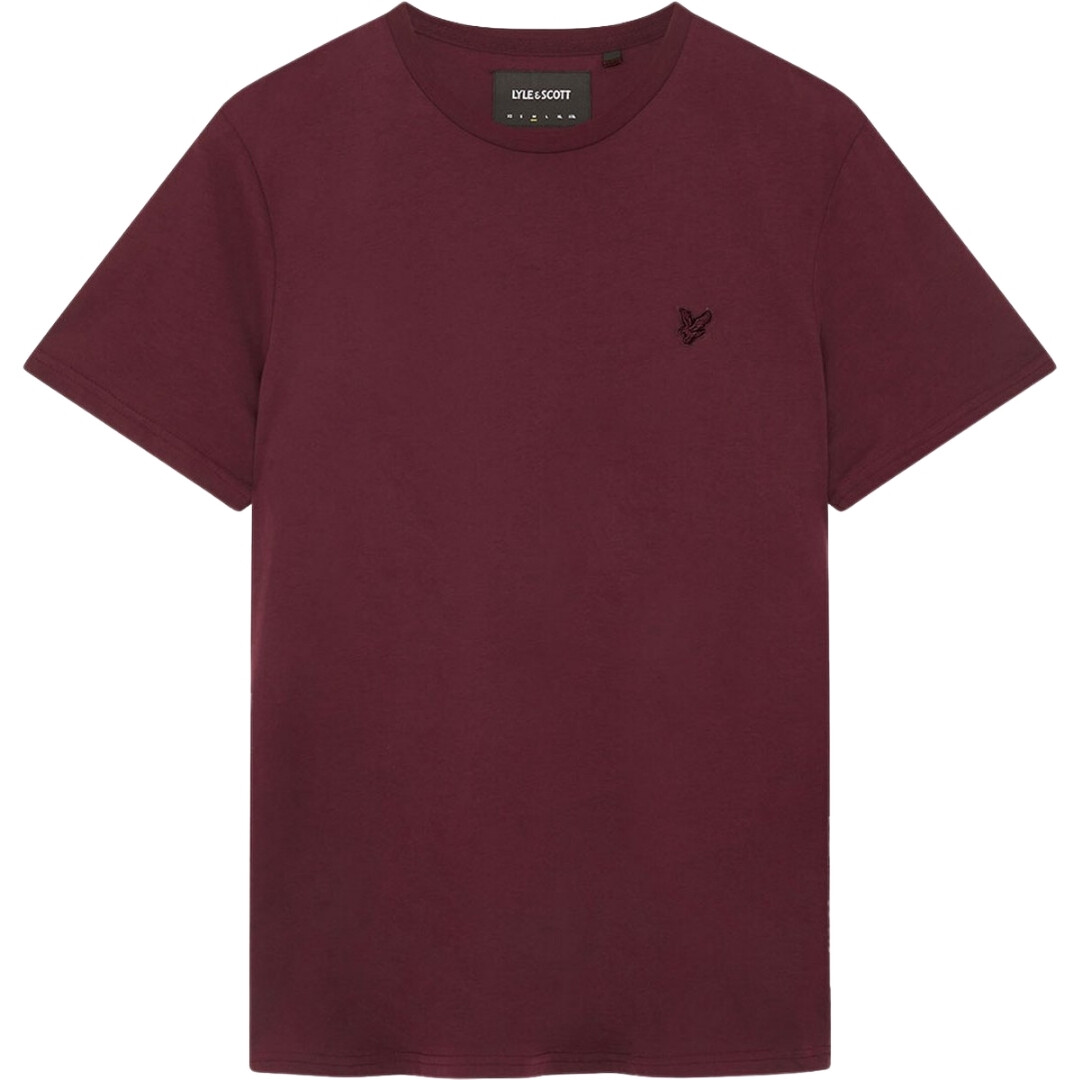 

Румяная футболка в тон с орлом Lyle & Scott, бургундия
