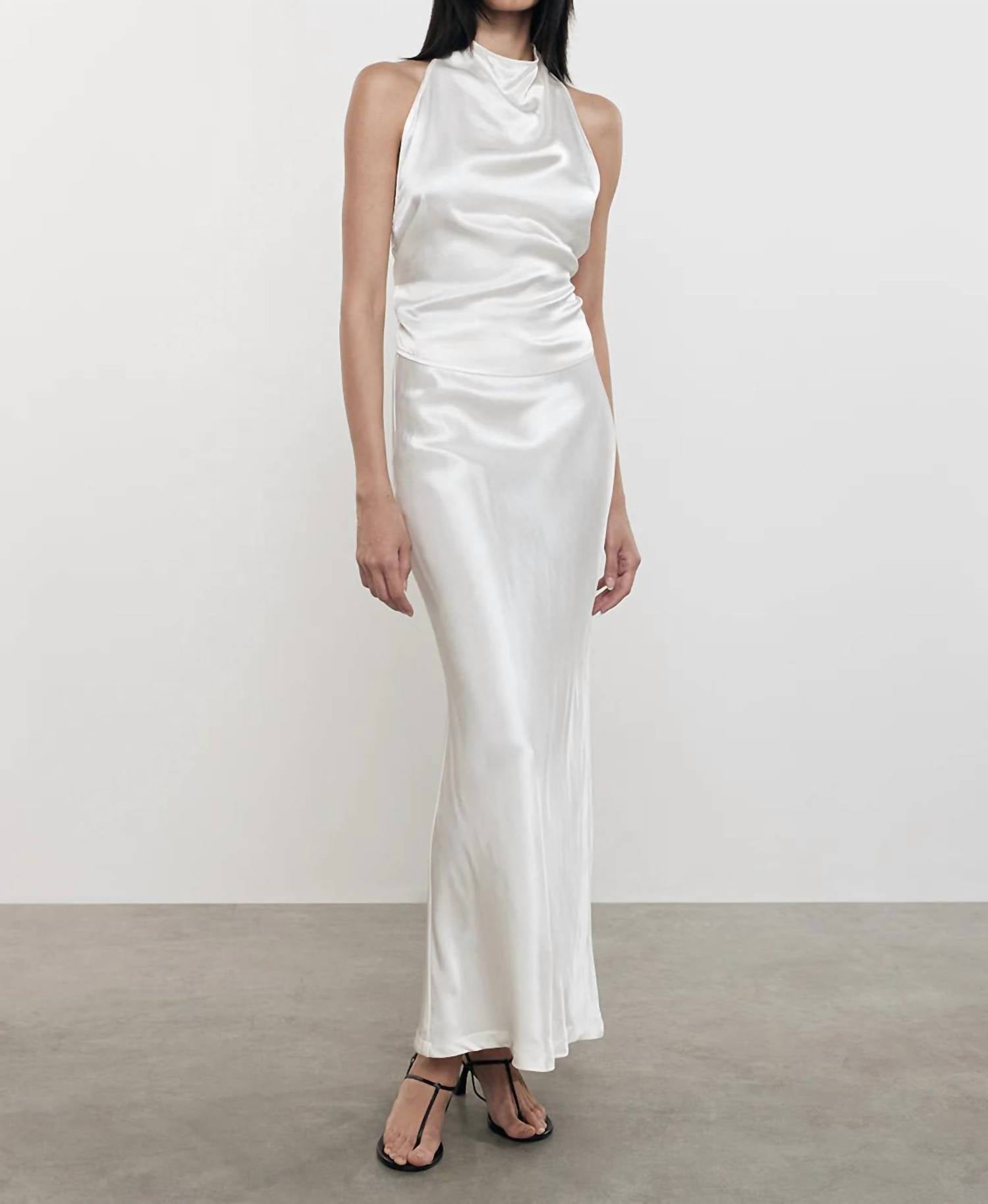 

Сатиновый топ-бюстье в натуральном цвете Enza Costa