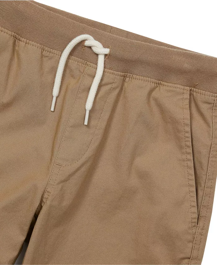 Брюки Big Boys Husky Stretch с мягкой резинкой на поясе и усиленными коленями на молнии Lands' End, загар/бежевый — фото 3