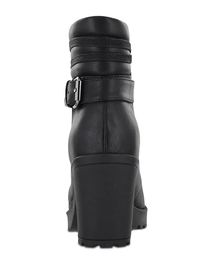Женские байкерские ботинки Annamaria Block Heel Lug Sole MIA, черный — фото 3