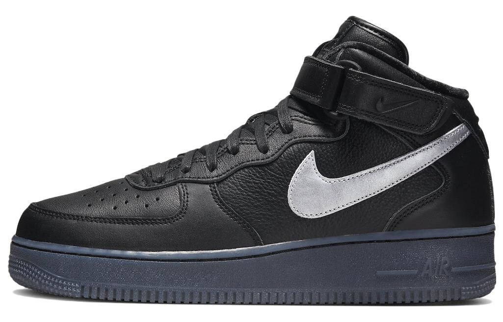 

Nike Air Force 1 Mid Prm Черный металлик Серебристый