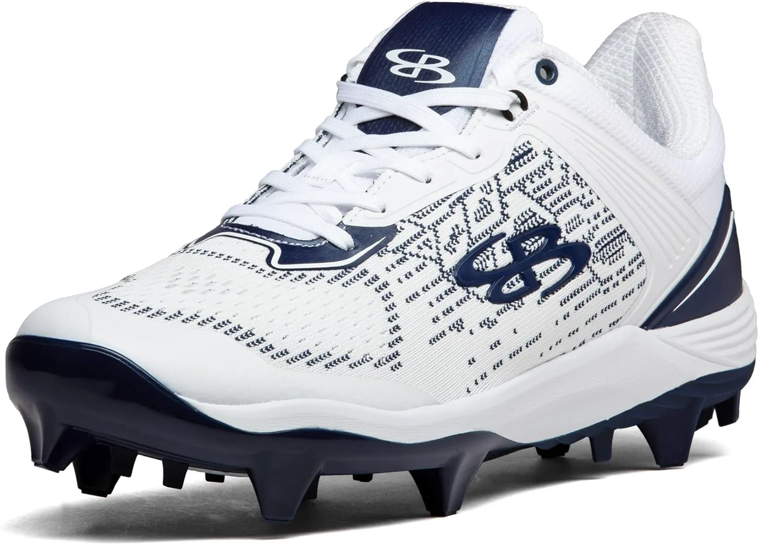 Мужские бутсы Boombah Viper Pureknit с литой подошвой - Status - Разные цвета - Разные размеры, белый/синий — фото 3