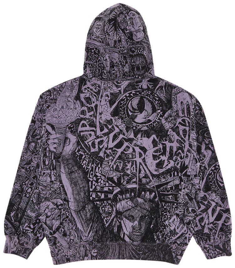 Толстовка Supreme Liberty Hooded Sweatshirt 'Dusty Purple', фиолетовый — фото 2