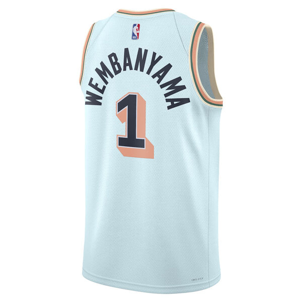 Спортивная футболка san antonio spurs 2024/25 city edition jersey 'victor wembanyama' Nike, голубой — фото 2