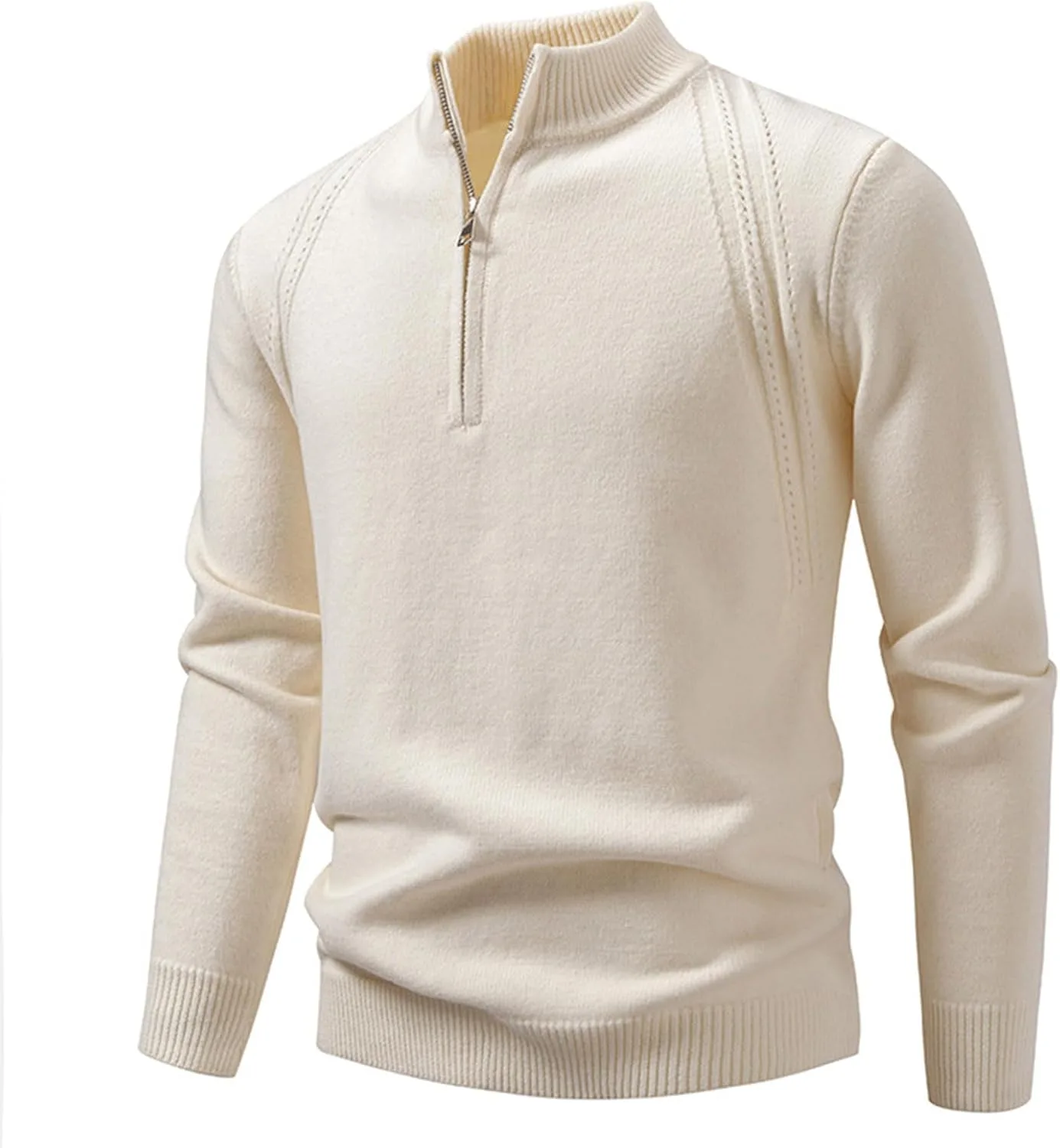 

Мужской свитер с четвертью молнии и воротником стойкой