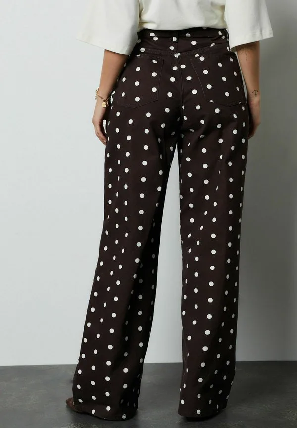 Джинсы свободного кроя Next, Chocolate Brown Polka Dot — фото 4