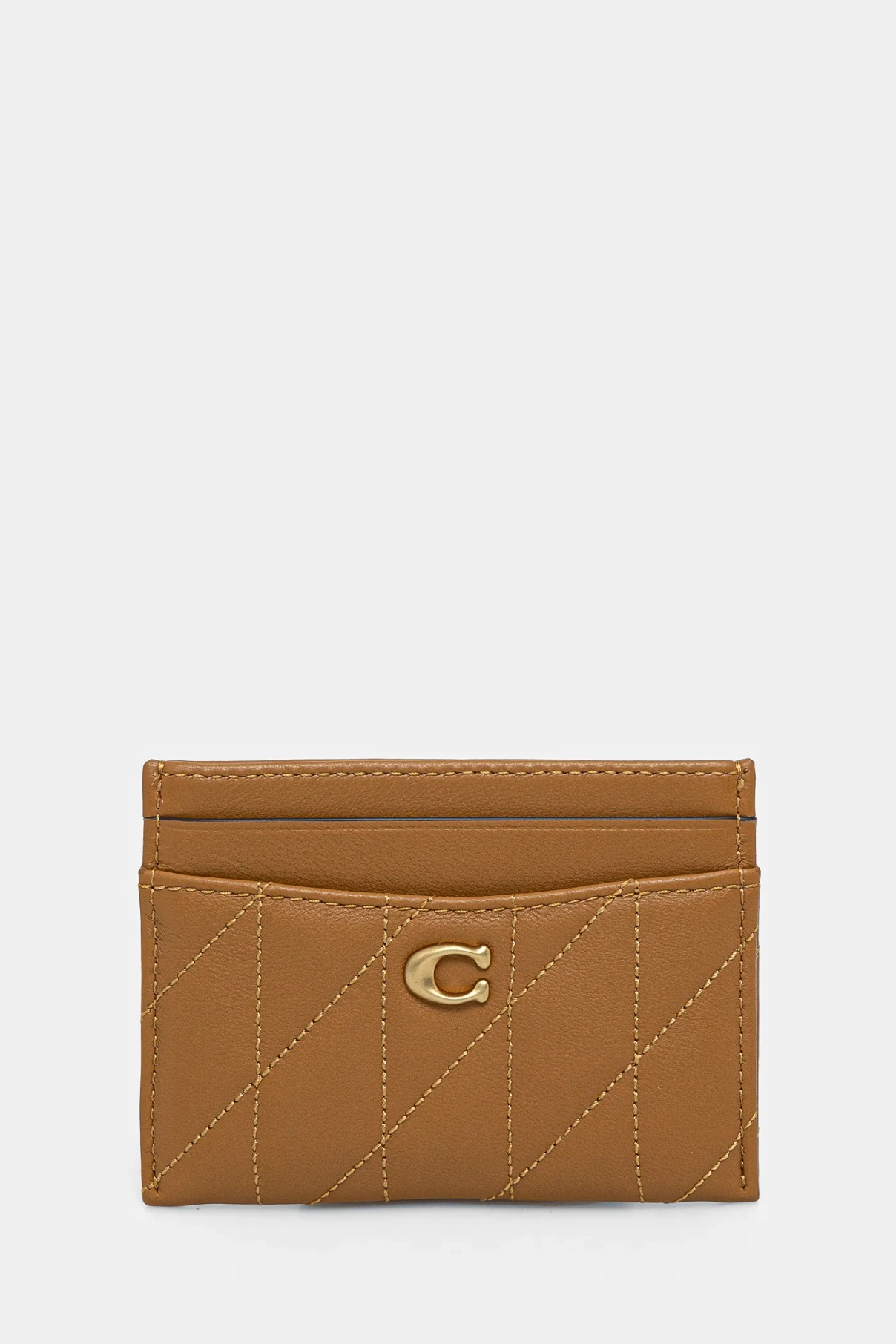 

Кожаная визитница Essential Card Case Coach, бежевый