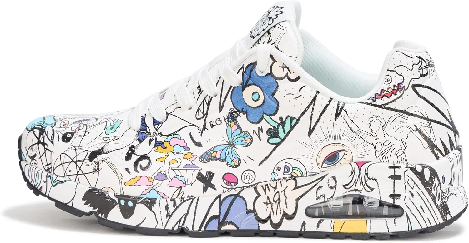 Мужские кроссовки Skechers UNO Process Sketch, White Black Multi — фото 2